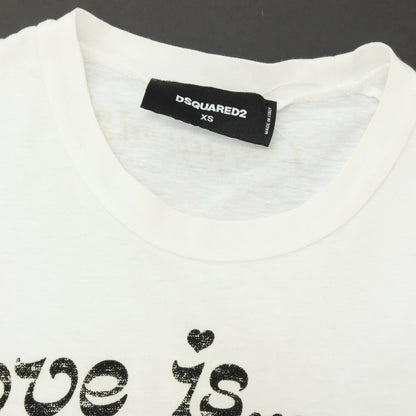 【中古】ディースクエアード DSQUARED2 コットン クルーネック 半袖Ｔシャツ ホワイト【サイズXS】【 状態ランクC 】【 メンズ 】