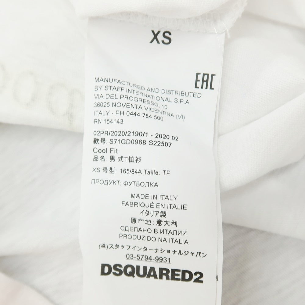 【中古】ディースクエアード DSQUARED2 コットン クルーネック 半袖Ｔシャツ ホワイト【サイズXS】【 状態ランクC 】【 メンズ 】