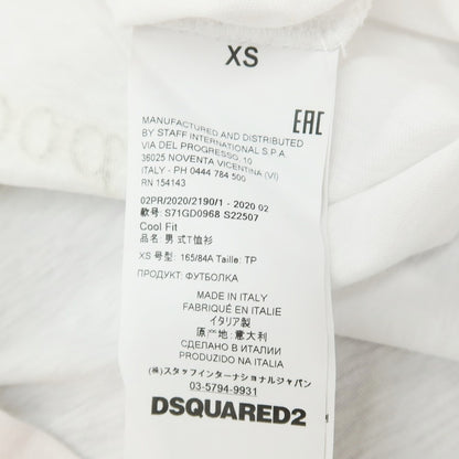 【中古】ディースクエアード DSQUARED2 コットン クルーネック 半袖Ｔシャツ ホワイト【サイズXS】【 状態ランクC 】【 メンズ 】