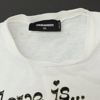 【中古】ディースクエアード DSQUARED2 コットン クルーネック 半袖Ｔシャツ ホワイト【サイズXS】【 状態ランクC 】【 メンズ 】
