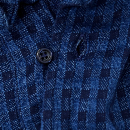 【中古】ギローバー GUY ROVER コットン チェック 半袖ポロシャツ ネイビー【サイズXS】【 状態ランクC 】【 メンズ 】