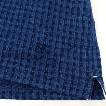 【中古】ギローバー GUY ROVER コットン チェック 半袖ポロシャツ ネイビー【サイズXS】【 状態ランクC 】【 メンズ 】