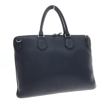 【中古】バリー BALLY レザー ブリーフケース ライトネイビー【 状態ランクA 】【 メンズ 】