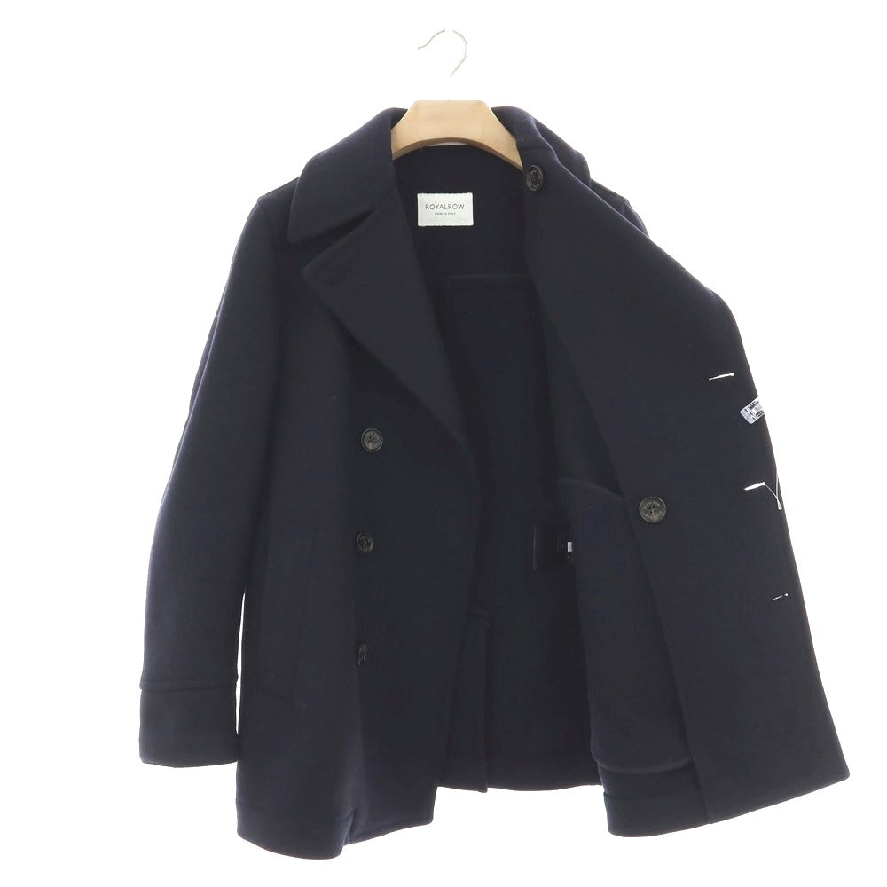 【中古】ロイヤルロウ ROYAL ROW ウールナイロン ピーコート ネイビー【 46 】【 状態ランクB 】【 メンズ 】