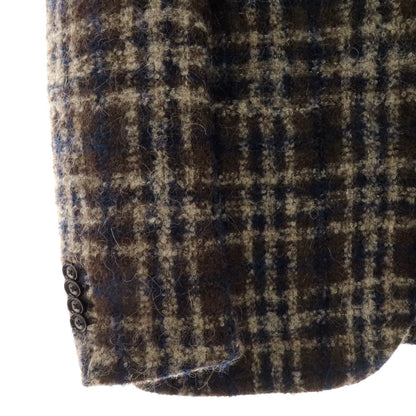 【中古】タリアトーレ TAGLIATORE ウールモヘアアルパカ チェック テーラードジャケット ブラウンxベージュ【 46 】【 状態ランクB 】【 メンズ 】