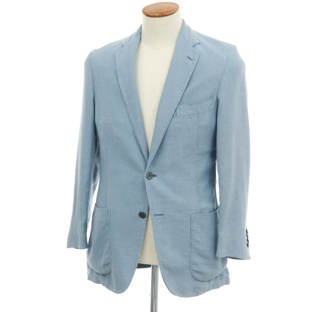 【中古】ベルベスト Belvest シルクリネン 2B テーラードジャケット ライトブルー【サイズ46】【 状態ランクC 】【 メンズ 】