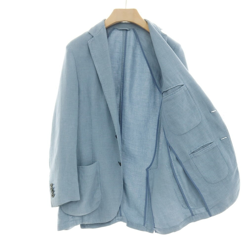 【中古】ベルベスト Belvest シルクリネン 2B テーラードジャケット ライトブルー【サイズ46】【 状態ランクC 】【 メンズ 】