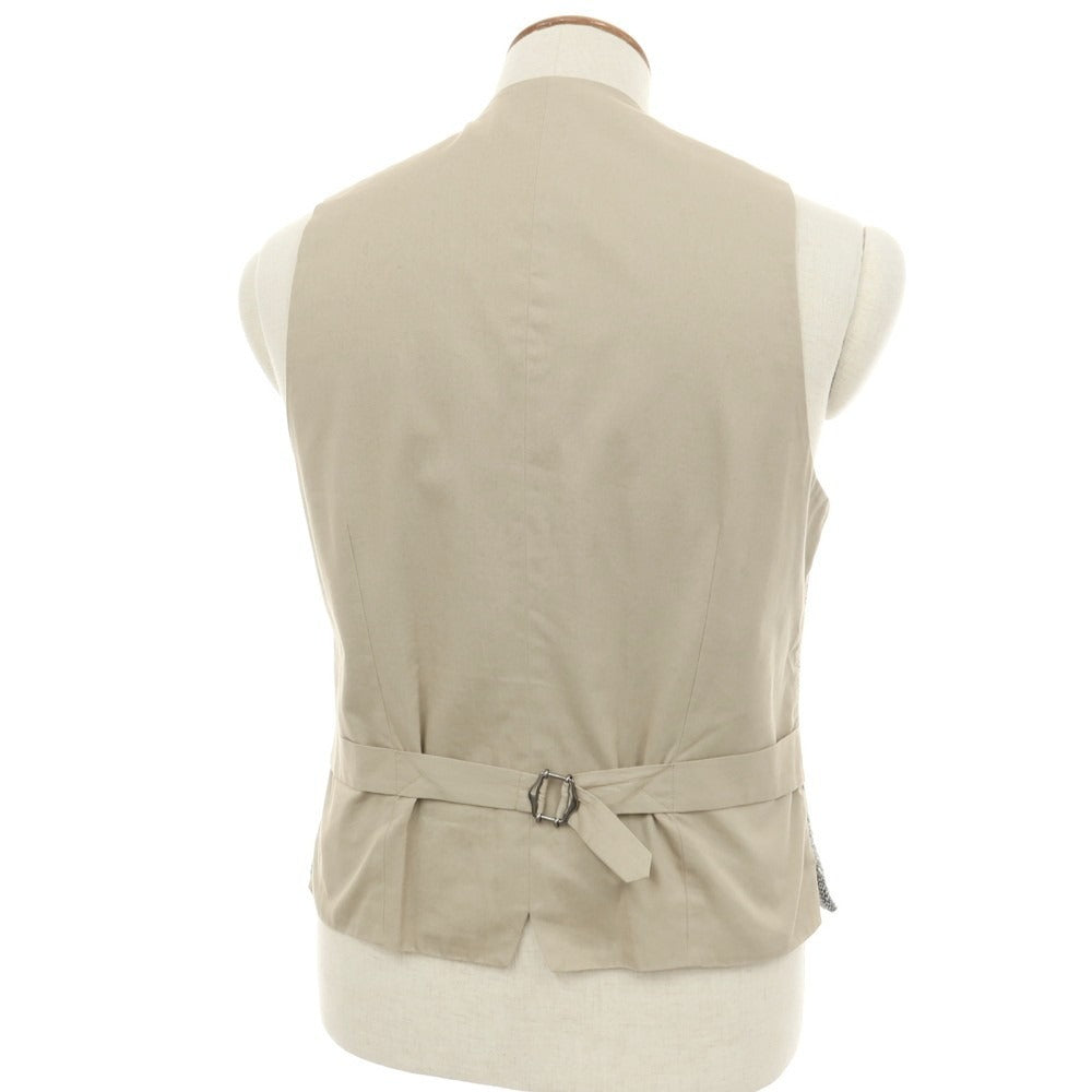 【中古】ラルディーニ LARDINI リネンコットンナイロン カジュアル系ジレ ベスト ネイビーxホワイト×ベージュ【サイズ46】【 状態ランクB 】【 メンズ 】