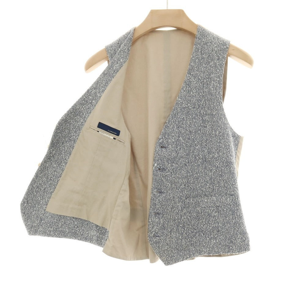 【中古】ラルディーニ LARDINI リネンコットンナイロン カジュアル系ジレ ベスト ネイビーxホワイト×ベージュ【サイズ46】【 状態ランクB 】【 メンズ 】