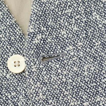 【中古】ラルディーニ LARDINI リネンコットンナイロン カジュアル系ジレ ベスト ネイビーxホワイト×ベージュ【サイズ46】【 状態ランクB 】【 メンズ 】