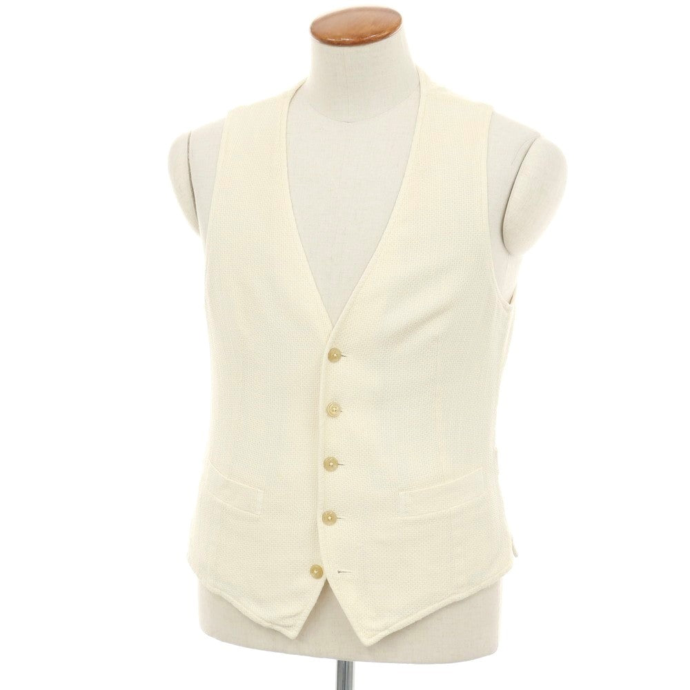 【中古】エルビーエム1911 L.B.M.1911 コットンリネン カジュアル系ジレ ベスト オフホワイト【サイズ48 R】【 状態ランクB 】【 メンズ 】