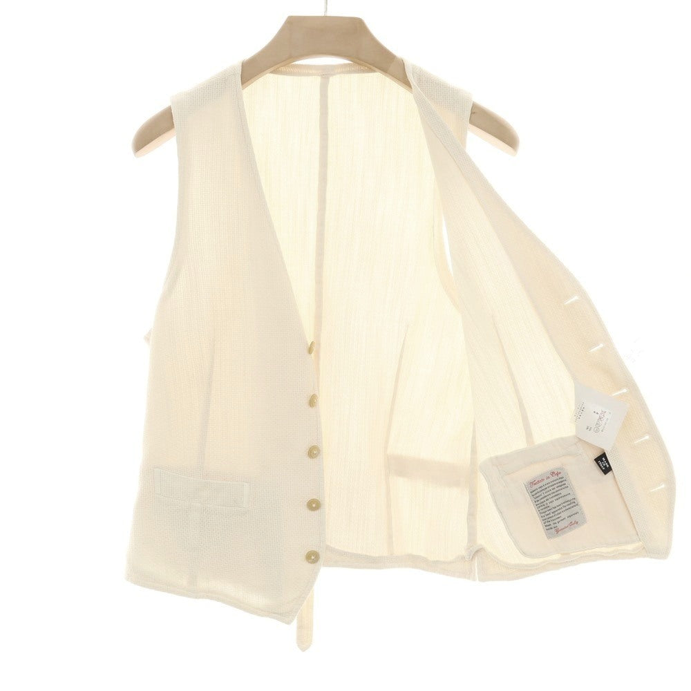 【中古】エルビーエム1911 L.B.M.1911 コットンリネン カジュアル系ジレ ベスト オフホワイト【サイズ48 R】【 状態ランクB 】【 メンズ 】