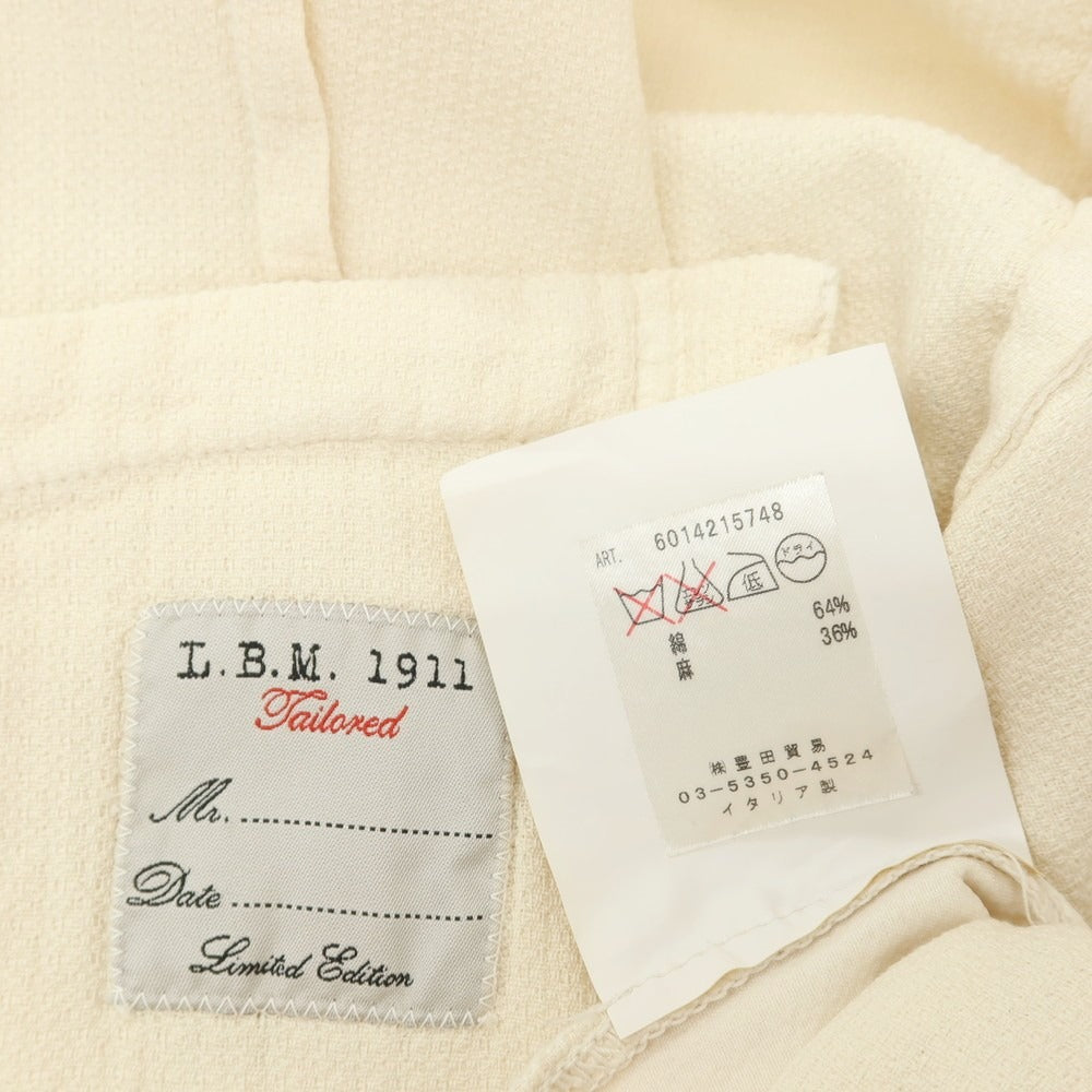 【中古】エルビーエム1911 L.B.M.1911 コットンリネン カジュアル系ジレ ベスト オフホワイト【サイズ48 R】【 状態ランクB 】【 メンズ 】