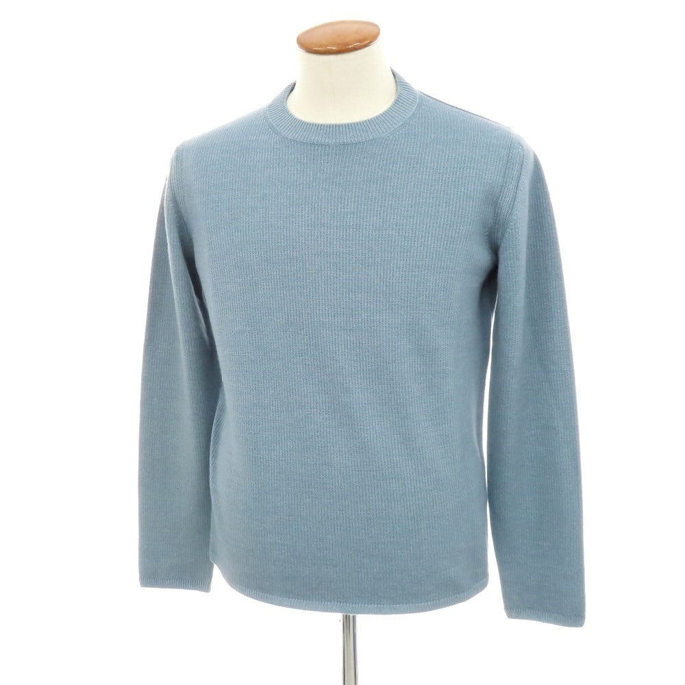 【中古】ロベルトコリーナ ROBERTO COLLINA ウール クルーネック プルオーバーニット ライトブルー【 48 】【 状態ランクB 】【 メンズ 】