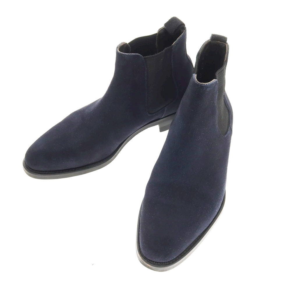 【中古】バーニーズニューヨーク BARNEYS NEWYORK スエード サイドゴアブーツ ネイビー【サイズ6】【 状態ランクB 】【 メンズ 】[CPD]
