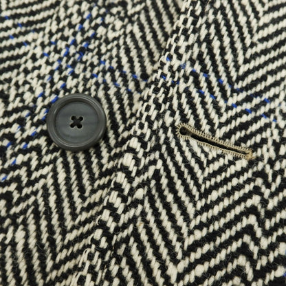 【中古】バーバリーズ Burberrys アイリッシュツイード ヘリンボーン ステンカラーコート ブラックxホワイト【 表記なし（S位） 】【 状態ランクC 】【 メンズ 】