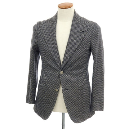 【中古】タリアトーレ TAGLIATORE ピーノライン ピーノレラリオ コットンリネンナイロン ジャージー 2B テーラードジャケット ネイビーxホワイト【サイズ表記なし（M位）】【 状態ランクC 】【 メンズ 】