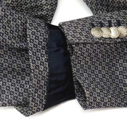 【中古】タリアトーレ TAGLIATORE ピーノライン ピーノレラリオ コットンリネンナイロン ジャージー 2B テーラードジャケット ネイビーxホワイト【サイズ表記なし（M位）】【 状態ランクC 】【 メンズ 】