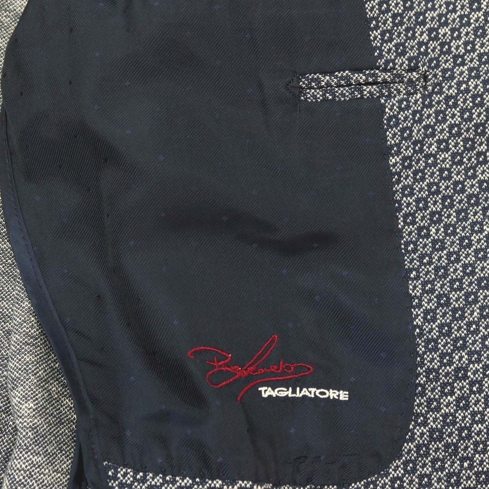 【中古】タリアトーレ TAGLIATORE ピーノライン ピーノレラリオ コットンリネンナイロン ジャージー 2B テーラードジャケット ネイビーxホワイト【サイズ表記なし（M位）】【 状態ランクC 】【 メンズ 】