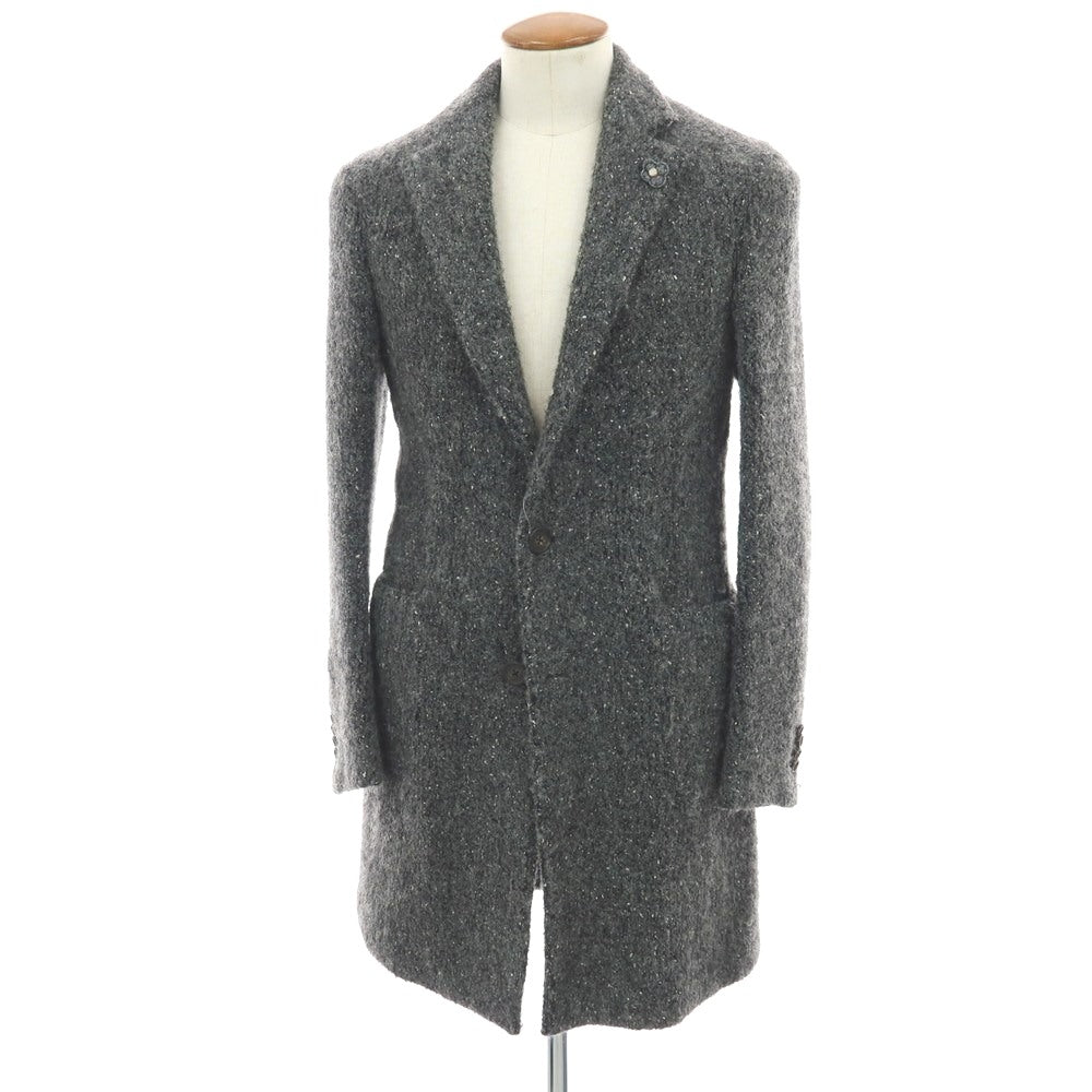【中古】ラルディーニ LARDINI ウールアルパカモヘヤナイロン チェスターフィールドコート グレー【 46 】【 状態ランクB 】【 メンズ 】