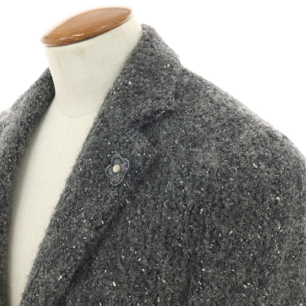 【中古】ラルディーニ LARDINI ウールアルパカモヘヤナイロン チェスターフィールドコート グレー【 46 】【 状態ランクB 】【 メンズ 】