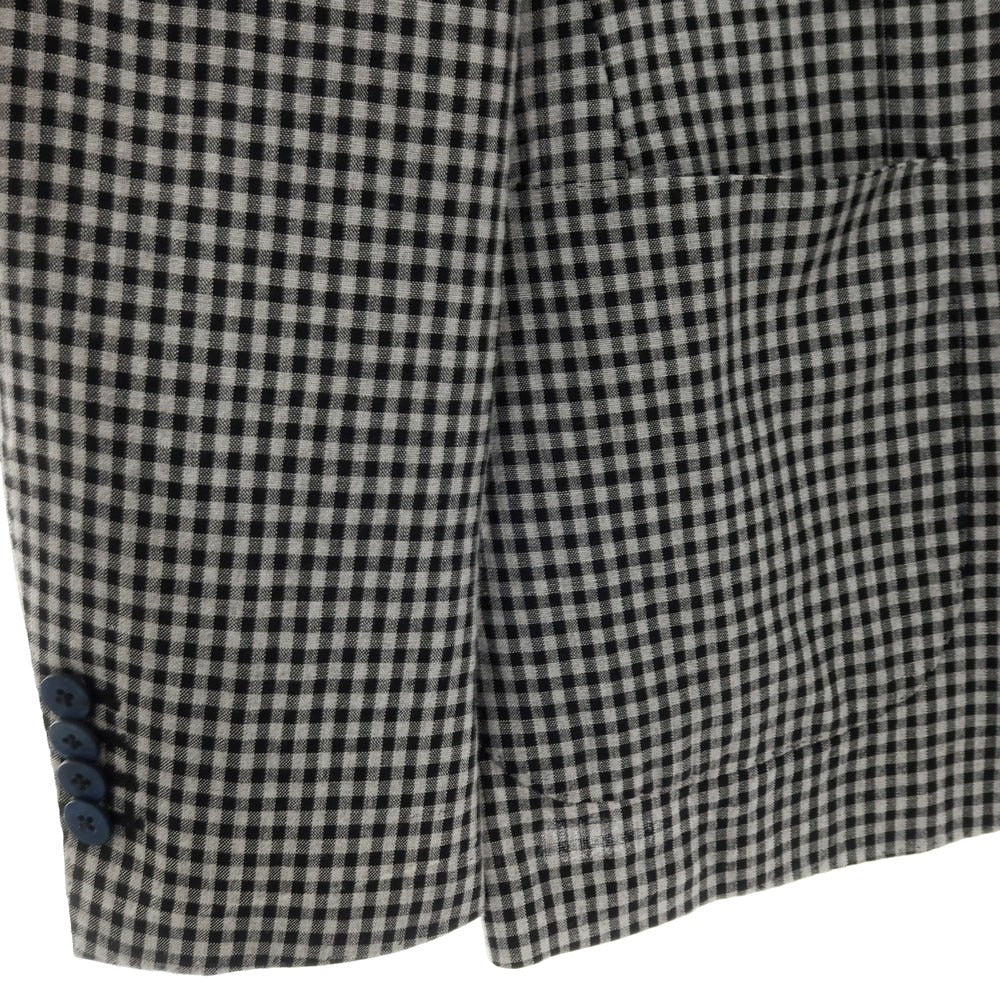 【中古】ラルディーニ LARDINI リネンウール チェック 3B カジュアルジャケット グレーxブラック【サイズ46】【 状態ランクC 】【 メンズ 】