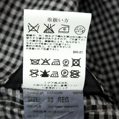 【中古】ラルディーニ LARDINI リネンウール チェック 3B カジュアルジャケット グレーxブラック【サイズ46】【 状態ランクC 】【 メンズ 】