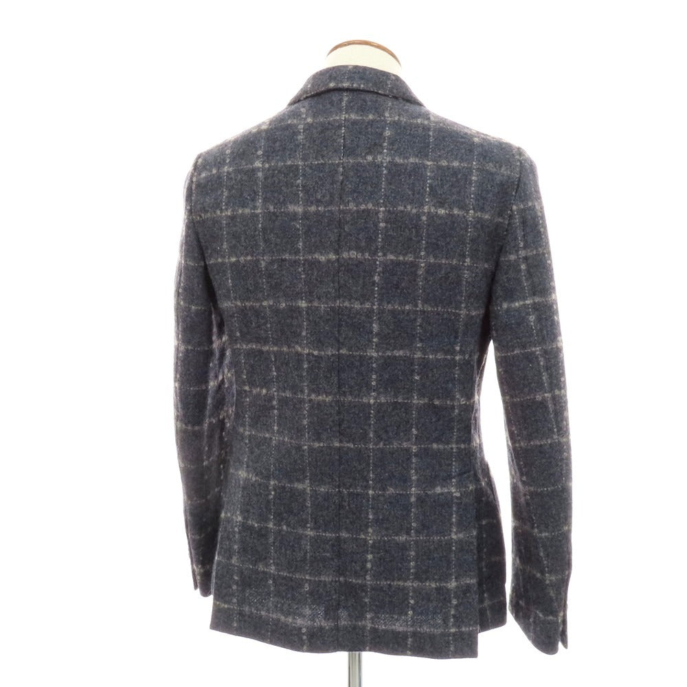 【中古】ラルディーニ LARDINI ウールモヘア ダブル テーラードジャケット グレイッシュネイビー【サイズ46】【 状態ランクA 】【 メンズ 】[BPD]