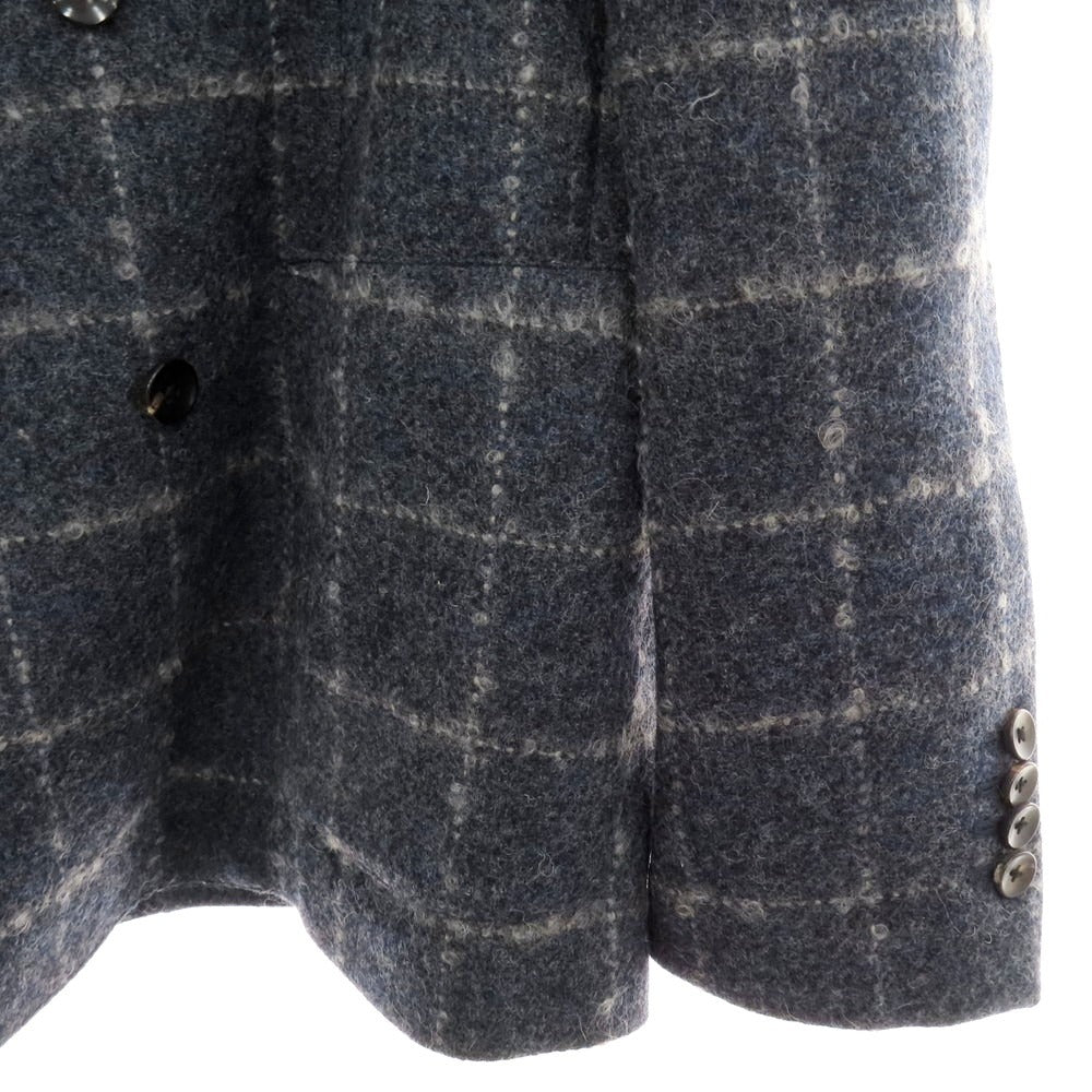 【中古】ラルディーニ LARDINI ウールモヘア ダブル テーラードジャケット グレイッシュネイビー【サイズ46】【 状態ランクA 】【 メンズ 】[BPD]