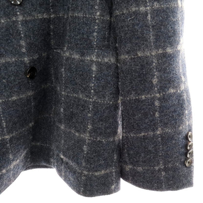 【中古】ラルディーニ LARDINI ウールモヘア ダブル テーラードジャケット グレイッシュネイビー【 46 】【 状態ランクA 】【 メンズ 】