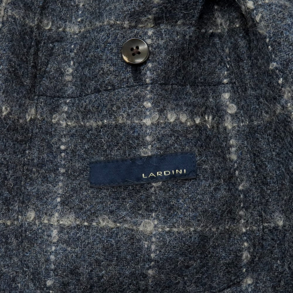 【中古】ラルディーニ LARDINI ウールモヘア ダブル テーラードジャケット グレイッシュネイビー【サイズ46】【 状態ランクA 】【 メンズ 】[BPD]