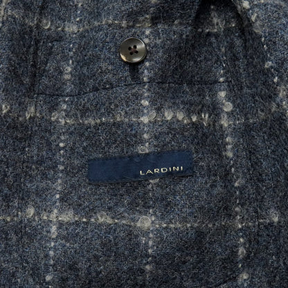 【中古】ラルディーニ LARDINI ウールモヘア ダブル テーラードジャケット グレイッシュネイビー【 46 】【 状態ランクA 】【 メンズ 】