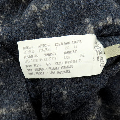 【中古】ラルディーニ LARDINI ウールモヘア ダブル テーラードジャケット グレイッシュネイビー【 46 】【 状態ランクA 】【 メンズ 】