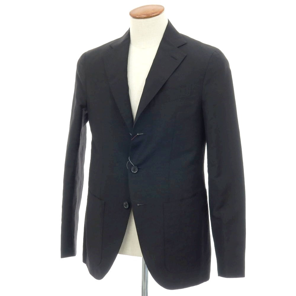 【中古】【未使用】カルーゾ CARUSO リネンウール 3B テーラードジャケット ブラック【サイズ46】【 状態ランクS 】【 メンズ 】