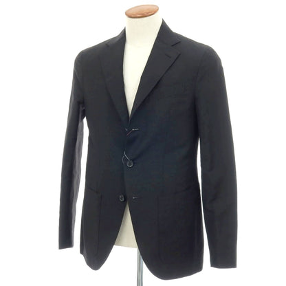 【中古】【未使用】カルーゾ CARUSO リネンウール 3B テーラードジャケット ブラック【サイズ46】【 状態ランクS 】【 メンズ 】