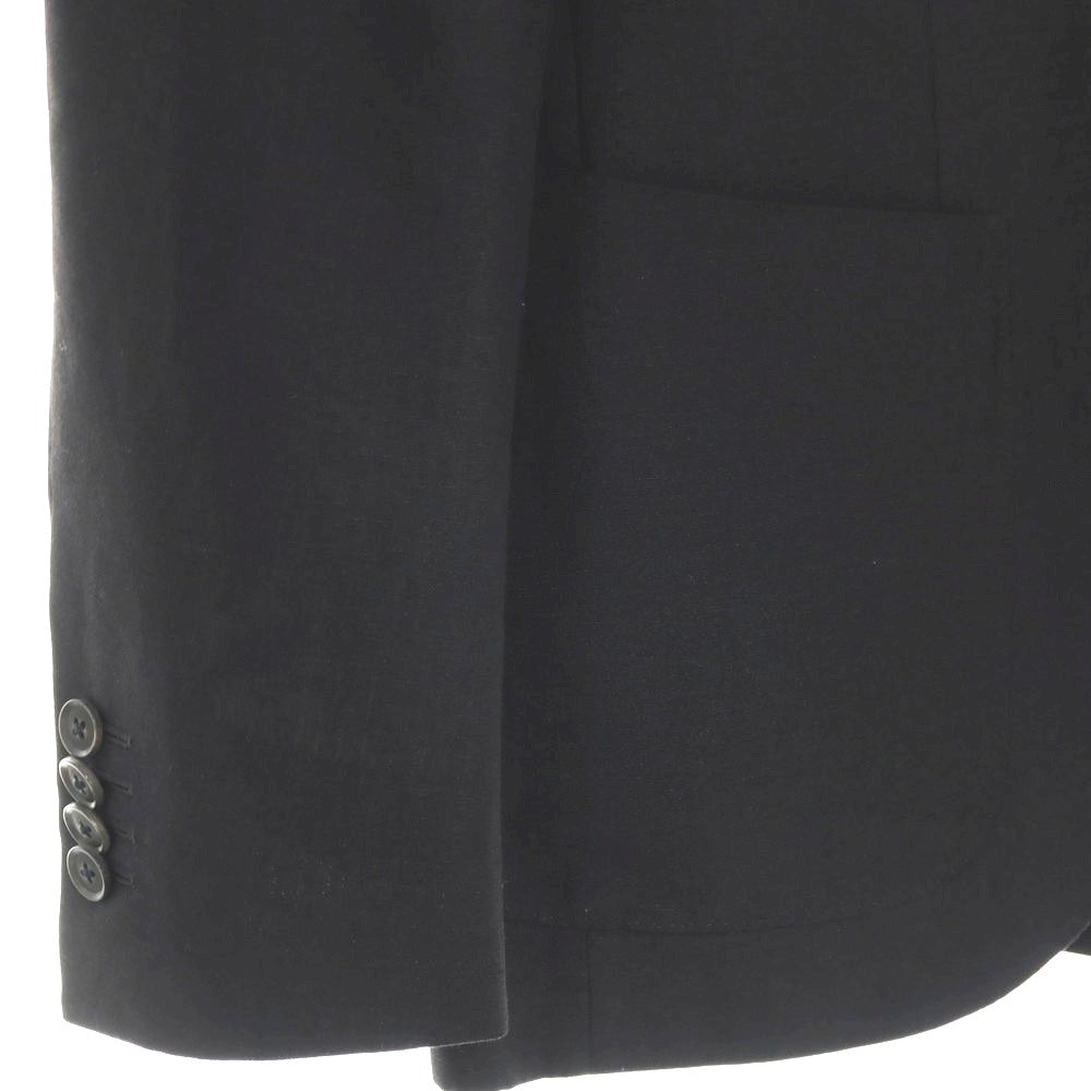 【中古】【未使用】カルーゾ CARUSO リネンウール 3B テーラードジャケット ブラック【サイズ46】【 状態ランクS 】【 メンズ 】
