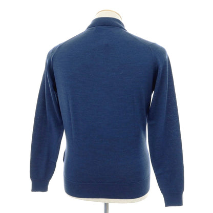 【中古】【未使用】ジョンスメドレー JOHN SMEDLEY ハイゲージ ウール 長袖 ポロニット ネイビー【 S 】【 状態ランクS 】【 メンズ 】