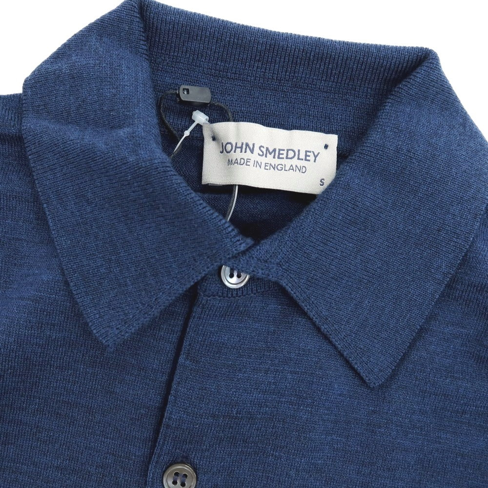 【中古】【未使用】ジョンスメドレー JOHN SMEDLEY ハイゲージ ウール 長袖 ポロニット ネイビー【 S 】【 状態ランクS 】【 メンズ 】