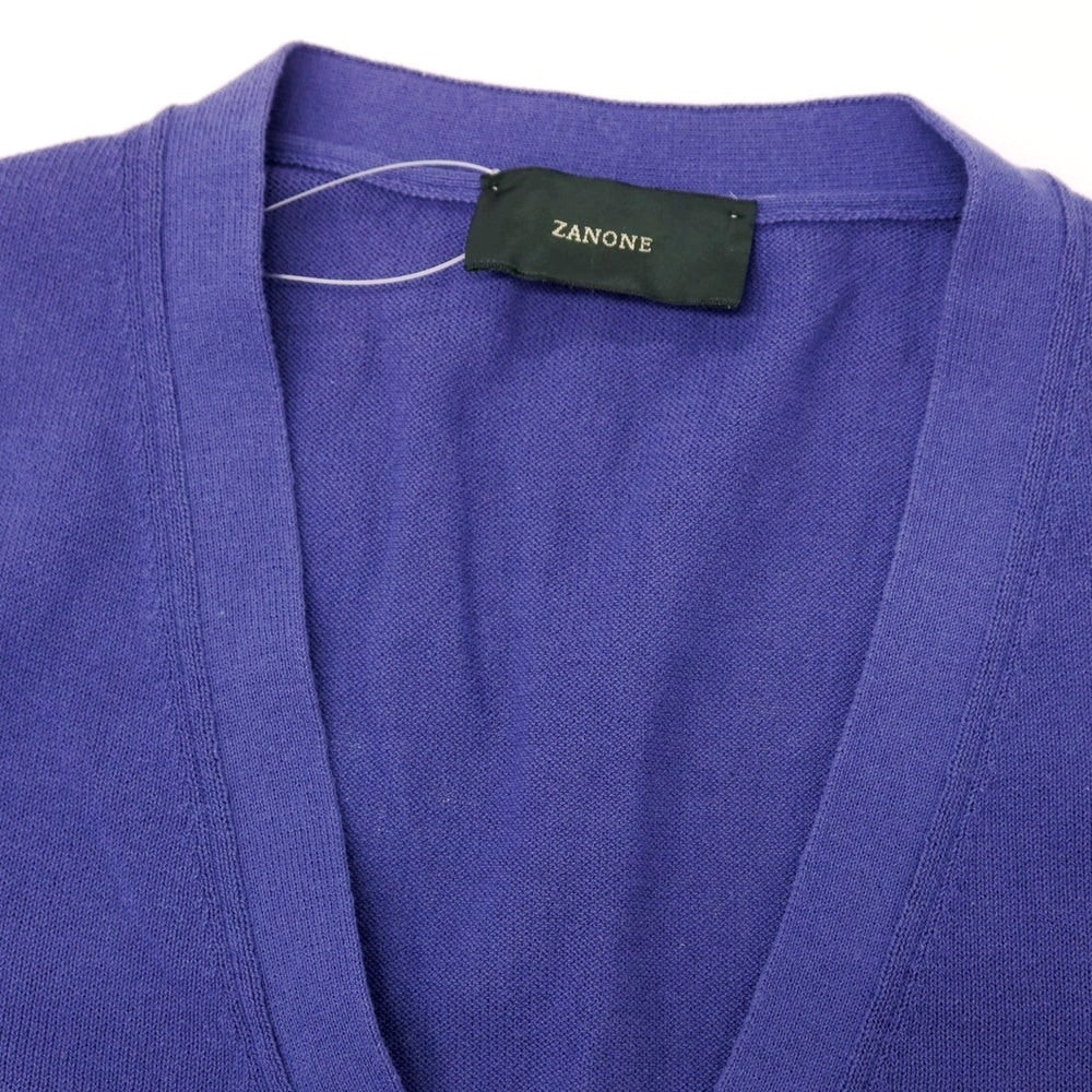 【中古】ザノーネ ZANONE ハイゲージ コットン カーディガン ブルーパープル系【サイズ48】【 状態ランクB 】【 メンズ 】