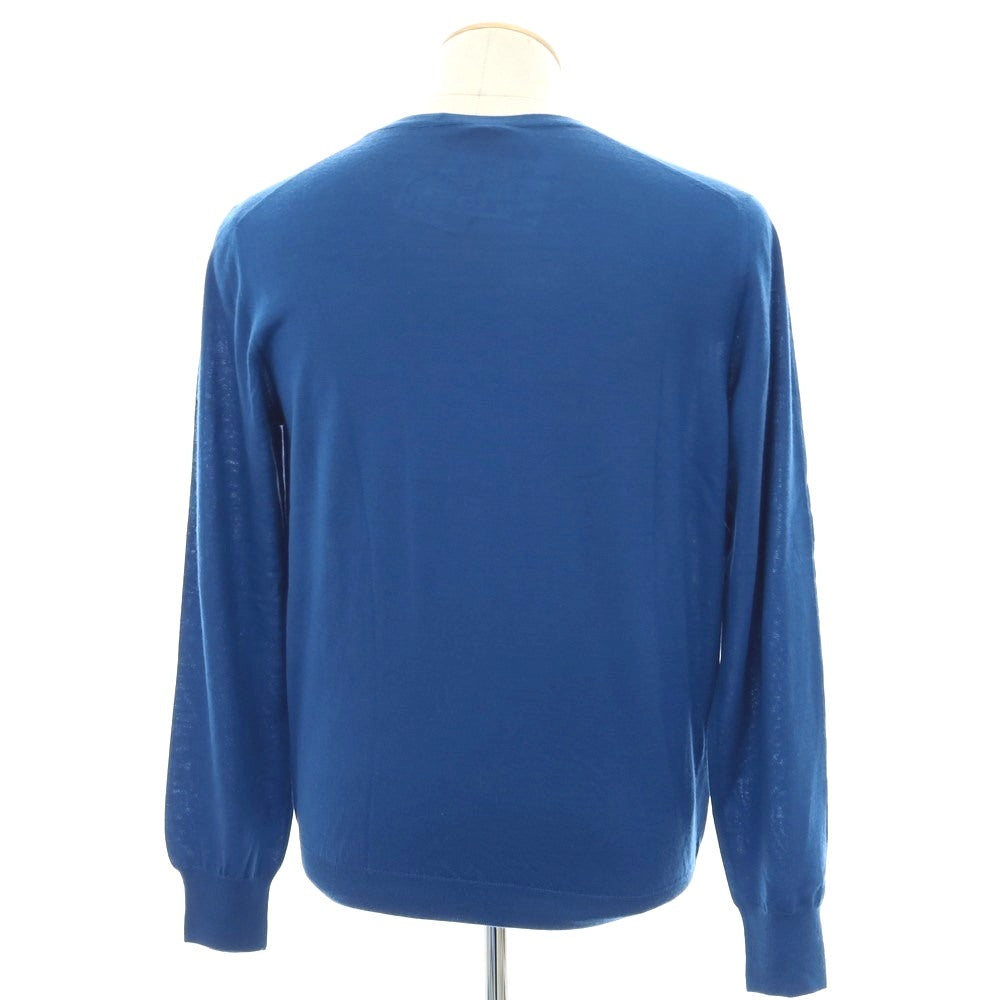 【中古】【未使用】クルチアーニ CRUCIANI ハイゲージ カシミヤ クルーネック プルオーバーニット ブルー【 46 】【 状態ランクS 】【 メンズ 】