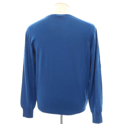 【中古】【未使用】クルチアーニ CRUCIANI ハイゲージ カシミヤ クルーネック プルオーバーニット ブルー【 46 】【 状態ランクS 】【 メンズ 】