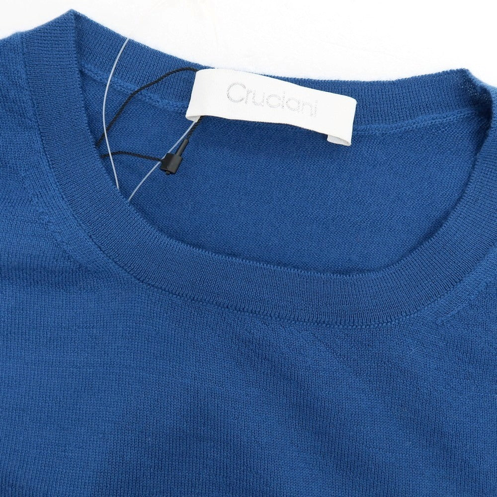 【中古】【未使用】クルチアーニ CRUCIANI ハイゲージ カシミヤ クルーネック プルオーバーニット ブルー【 46 】【 状態ランクS 】【 メンズ 】