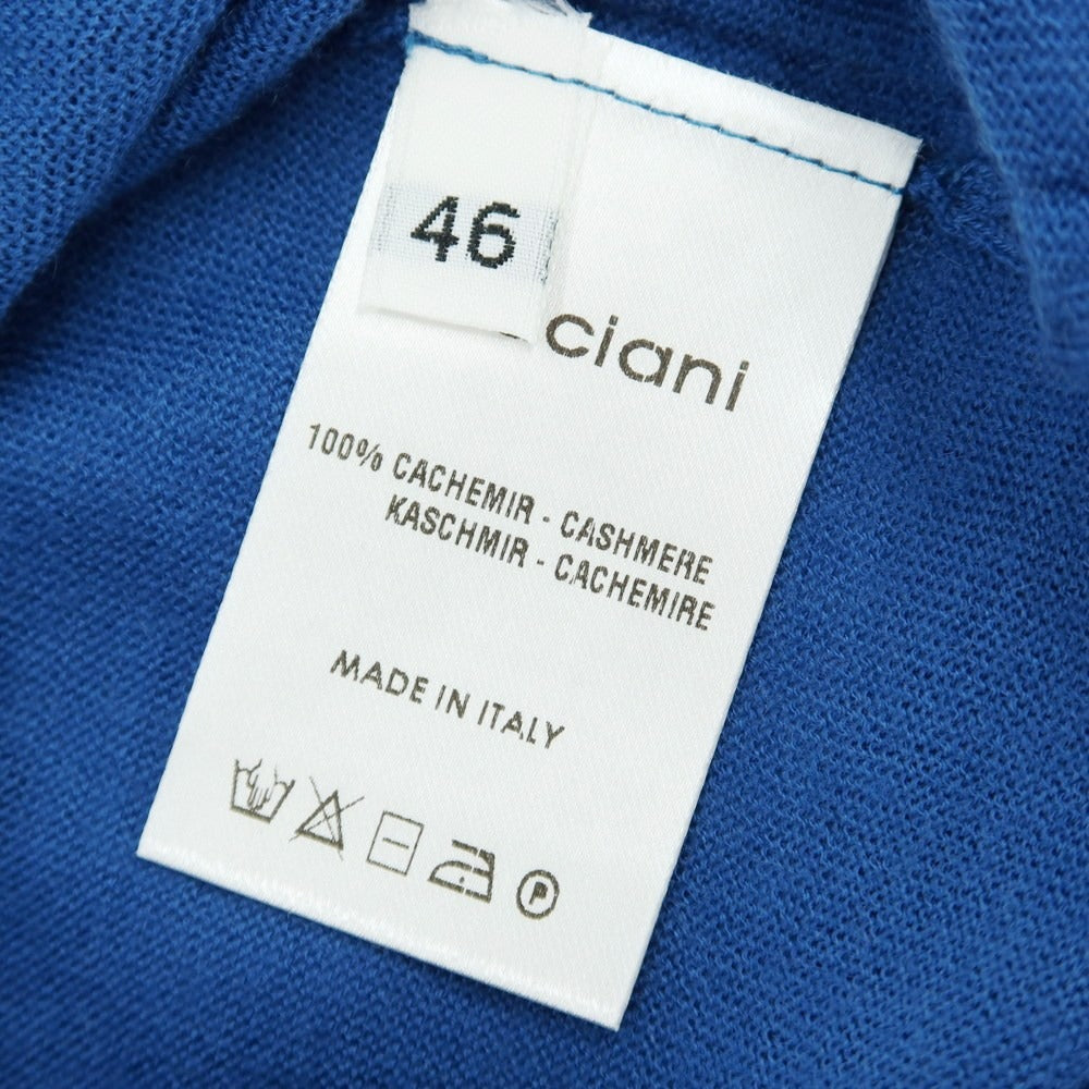 【中古】【未使用】クルチアーニ CRUCIANI ハイゲージ カシミヤ クルーネック プルオーバーニット ブルー【 46 】【 状態ランクS 】【 メンズ 】