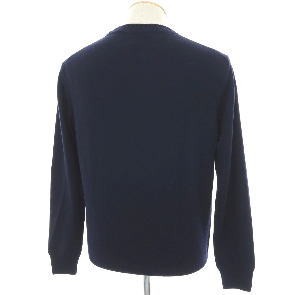 【中古】クルチアーニ CRUCIANI ハイゲージ ウール クルーネック プルオーバーニット ネイビー【 46 】【 状態ランクB 】【 メンズ 】