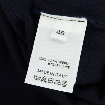 【中古】クルチアーニ CRUCIANI ハイゲージ ウール クルーネック プルオーバーニット ネイビー【 46 】【 状態ランクB 】【 メンズ 】