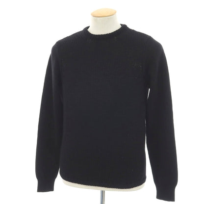 【中古】クルチアーニ CRUCIANI ウール クルーネック プルオーバーニット ブラック【 46 】【 状態ランクB 】【 メンズ 】