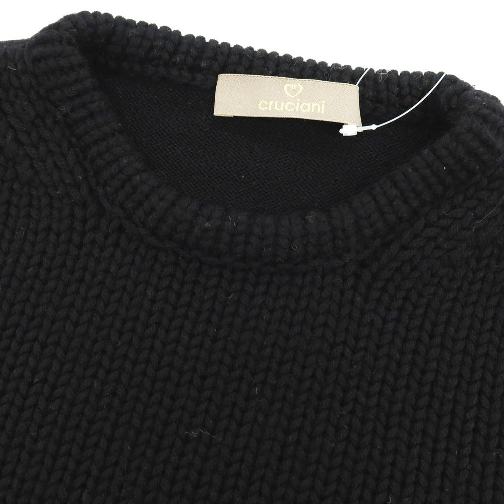 【中古】クルチアーニ CRUCIANI ウール クルーネック プルオーバーニット ブラック【サイズ46】【 状態ランクB 】【 メンズ 】[BPD]