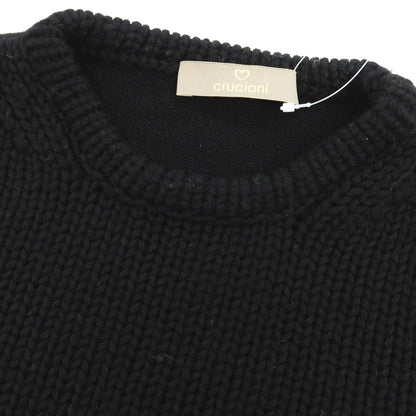 【中古】クルチアーニ CRUCIANI ウール クルーネック プルオーバーニット ブラック【 46 】【 状態ランクB 】【 メンズ 】