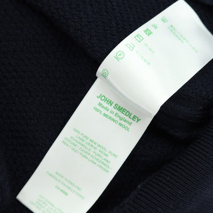 【中古】ジョンスメドレー JOHN SMEDLEY ウール ニット プルオーバー パーカー ネイビー【 S 】【 状態ランクB 】【 メンズ 】
