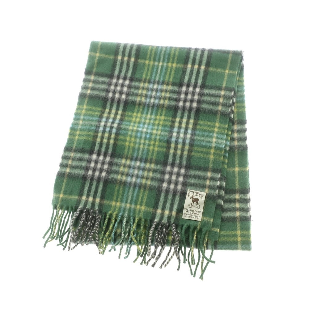 【中古】ヒルトップ HILLTOP ウールアンゴラ チェック マフラー グリーンxブラック【 状態ランクA 】【 メンズ 】